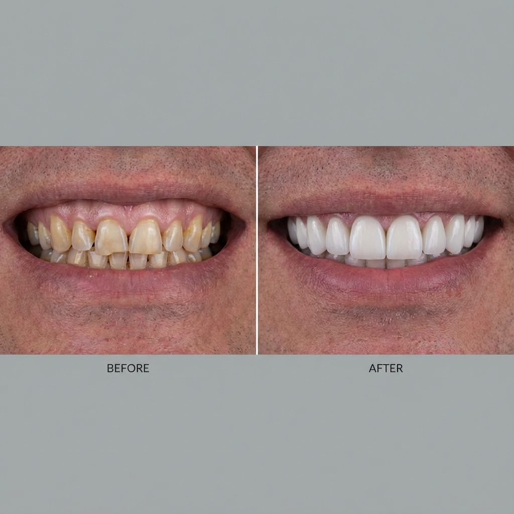 Before and after dental transformation - Smile Makeover